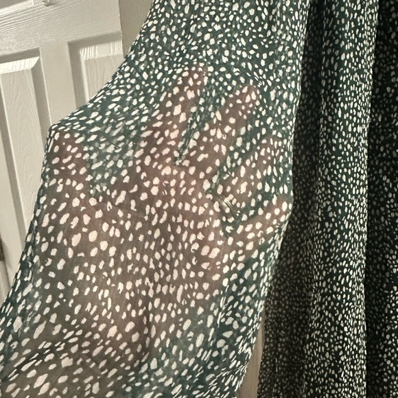 Joie Limited Edition Green Arctic Animal Spot Balloon Sleeve Dress Size XL - Picture 5 of 13